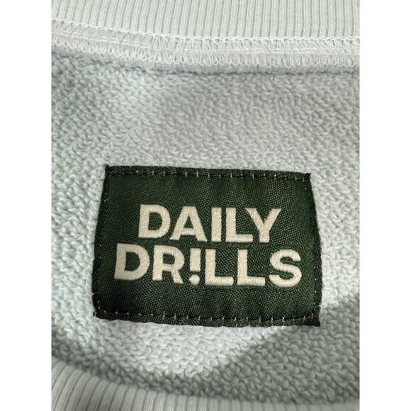 Daily Drills Oversized Crew Size XS/S Sweatshirt Terry Faded Green Blue - Picture 6 of 12